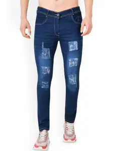 LINARIA Men Classic Slim Fit Mildly Distressed Light Fade Jeans