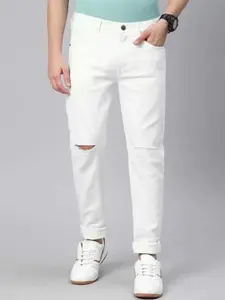 LINARIA Men Classic Slim Fit Cotton Slash Knee Jeans