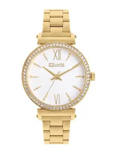 unltd. Women Brass Dial & Stainless Steel Bracelet Style Straps Analogue Watch UNL050002