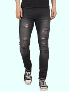 LINARIA Men Classic Skinny Fit Highly Distressed Heavy Fade Jeans