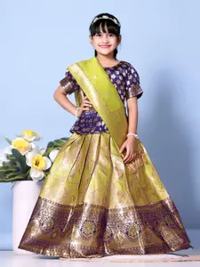 BAESD Girls Zari Ready to Wear Lehenga & Blouse With Dupatta