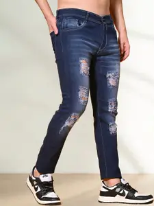 LINARIA Men Classic Tapered Fit Highly Distressed Heavy Fade Jeans