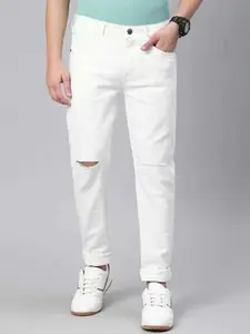 LINARIA Men Classic Slim Fit  Slash Knee Jeans