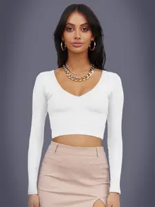 Dream Beauty Fashion Solid V-Neck Crop Top