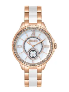 unltd. Women Brass Dial & Stainless Steel Bracelet Style Straps Analogue Watch UNL040002