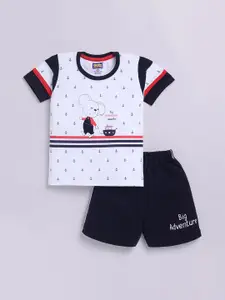 Nottie Planet Boys Printed Round Neck Pure Cotton T-Shirt With Shorts