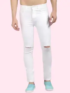 LINARIA Men Classic Skinny Fit Low-Rise Slash Knee Jeans