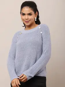 NoBarr Women Ribbed Cotton Pullover