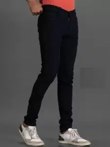 LINARIA Men Classic Regular Fit Mid-Rise Stretchable Jeans