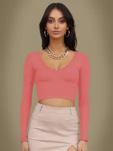 Dream Beauty Fashion Scoop Neck Fitted Crop Top