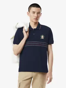 Lacoste Men Striped Polo Collar Cotton T-shirt