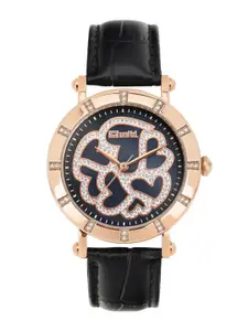 unltd. Women Brass Dial & Leather Straps Analogue Watch UNL010002