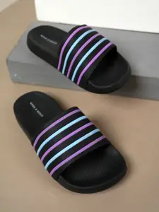 Kook N Keech Women Rubber Striped Sliders