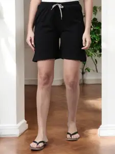 Kryptic Women Mid-Rise Pure Cotton Lounge Shorts