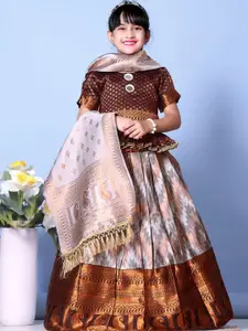 BAESD Girls Mirror Work Ready to Wear Lehenga & Blouse With Dupatta