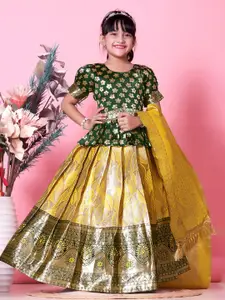 BAESD Girls Woven Design Ready to Wear Lehenga & Blouse With Dupatta