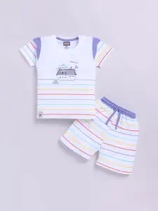 Nottie Planet Boys Printed Round Neck Pure Cotton T-shirt with Shorts