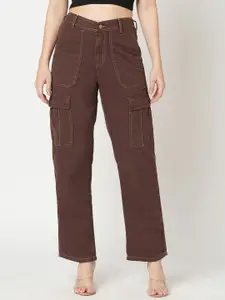 Kraus Jeans Women Relaxed Fit High-Rise Cotton Cargos