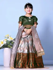 BAESD Girls Mirror Work Ready to Wear Lehenga & Blouse With Dupatta