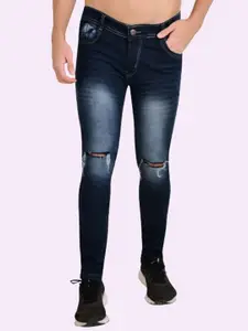 LINARIA Men Classic Slim Fit Slash Knee Heavy Fade Jeans