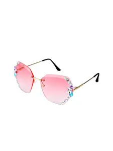 Dervin Women Rimless Diamond-Cut Aviator Sunglasses with UV400 Protected Lens DRVN808