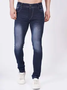 LINARIA Men Classic Mid-Rise Slim Fit Heavy Fade Clean Look Jeans