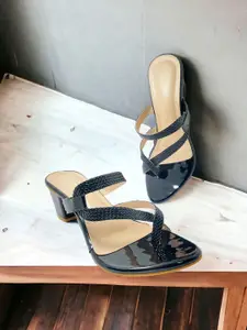 FABBMATE Girls Block Heeled Strappy Open Back Heels