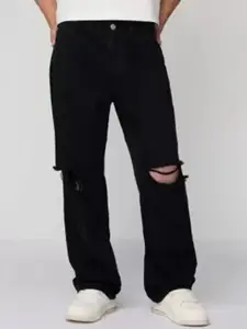 LINARIA Men Classic Relaxed Fit Slash Knee Jeans