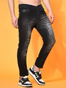 LINARIA Men Classic Mid-Rise Straight Fit Highly Distressed Light Fade Jeans