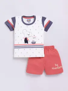 Nottie Planet Boys Printed Pure Cotton T-shirt with Shorts
