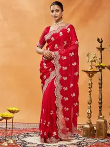 kasee Embellished Embroidered Pure Chiffon Saree