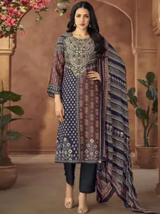 Stylee LIFESTYLE Floral Printed Pure Silk Unstitched Dress Material