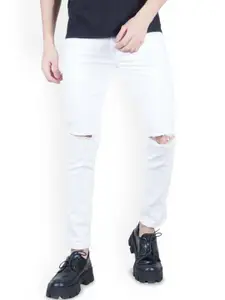 LINARIA Men Classic Slim Fit Slash Knee Cotton Jeans