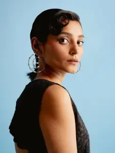 ESME Silver-Plated Swarovski Crystal Contemporary Shaped Drop Earrings