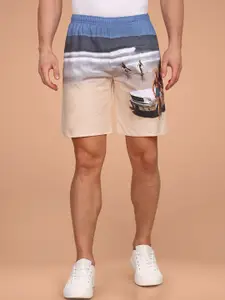BULLMER Men Cotton Printed Mid-Rise Shorts