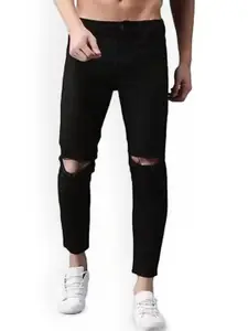 LINARIA Men Classic Tapered Fit Slash Knee Jeans