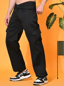 LINARIA Men Classic Relaxed Fit Clean Look Dark shade Cargo Styles Stretchable Jeans