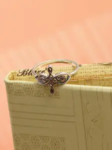 LeCalla 925 Sterling Silver Plated Knot Celtic Knot Wedding Finger Rings