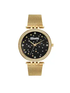 unltd. Women Brass Dial & Stainless Steel Bracelet Style Straps Analogue Watch UNL030002