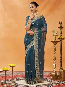 kasee Embellished Embroidered Pure Chiffon Saree