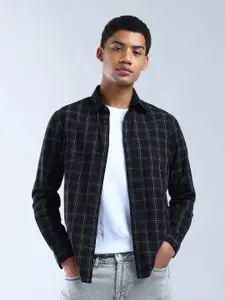 Flying Machine Men Slim Fit Spread Collar Checked Cotton Casual Shirt