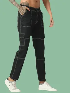 LINARIA Men Classic Tapered Fit Low Distress Cargo Styles Jeans