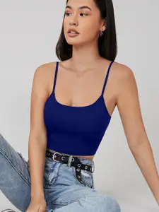 AAHWAN Women Fitted Crop Cami Top