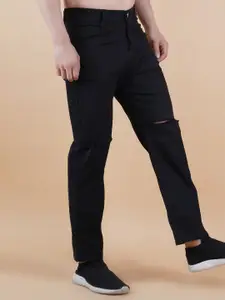 LINARIA Men Classic Relaxed Fit Slash Knee Mid-Rise Jeans