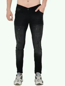 LINARIA Men Classic Highly Distressed Mid-Rise Slim Fit Jeans