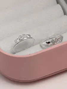 LeCalla 925 Sterling Silver Silver-Plated Cubic Zirconai AdjustableToe Rings