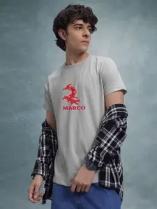 Enciger Men Printed Raw Edge T-shirt