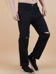 LINARIA Men Cotton Classic Relaxed Fit Slash Knee Jeans