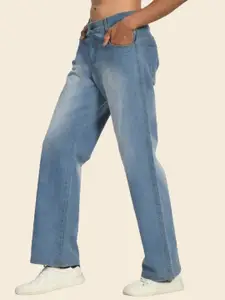 LINARIA Men Classic Boyfriend Fit Low-Rise Low Distress Light Fade Jeans