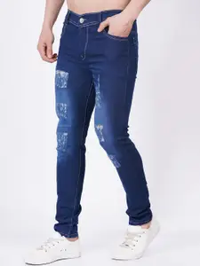 LINARIA Men Classic Slim Fit Mildly Distressed Light Fade Cotton Jeans